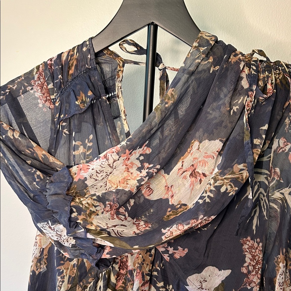 ASOS Floral Long Sleeve Dress - Black and Pink - Picture 8 of 13